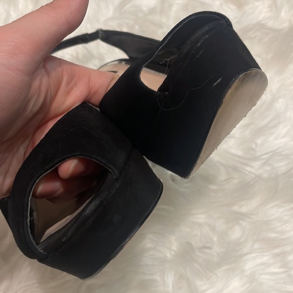 Charles & Keith Collection 39 (8.5) Suede Slingback platforms Crystal bling - Picture 11 of 11